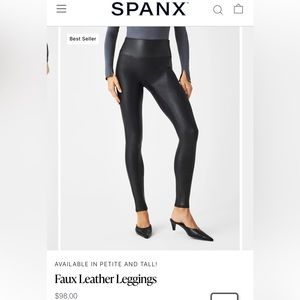 NWT SPANX faux leather legging